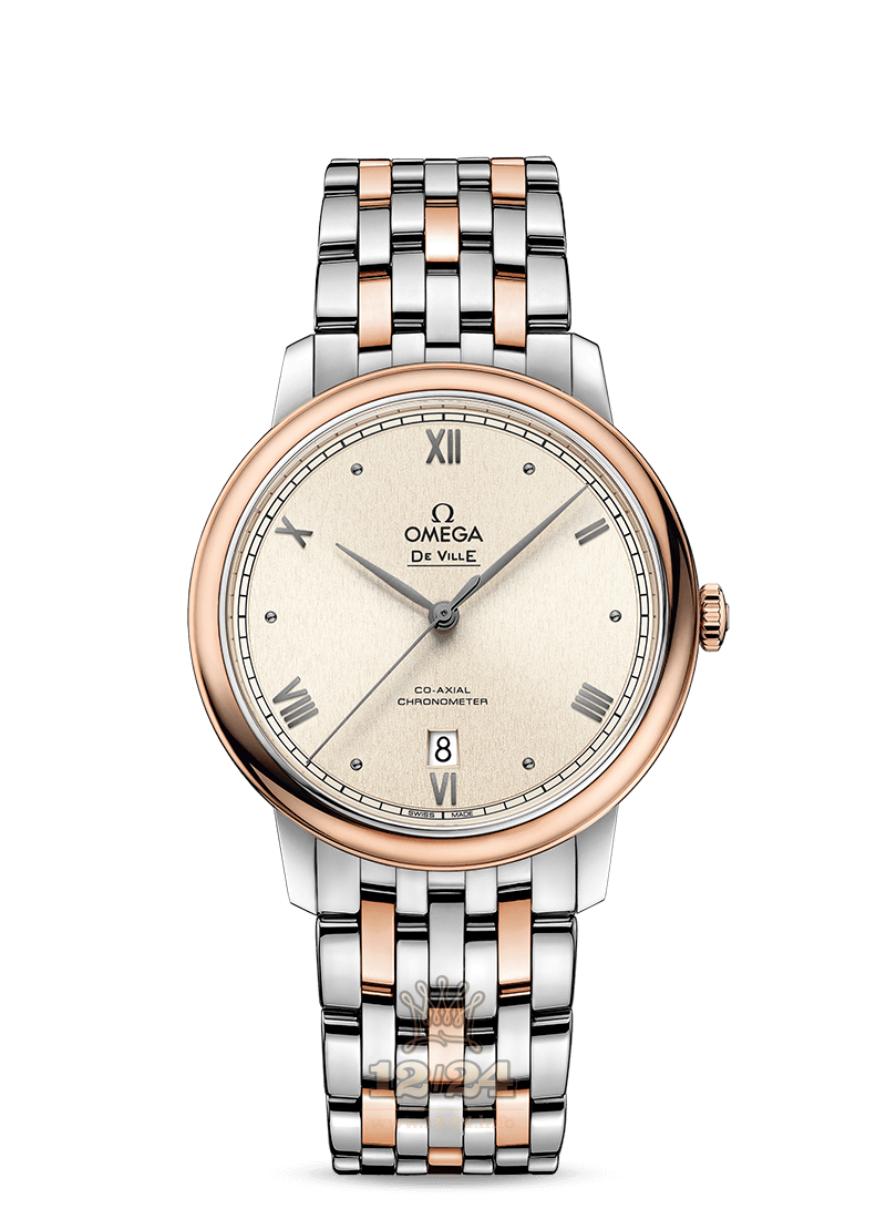 Omega De Ville Watch 424.20.40.20.09.001 40 mm Stainless steel Pink gold Case Silver Dial
