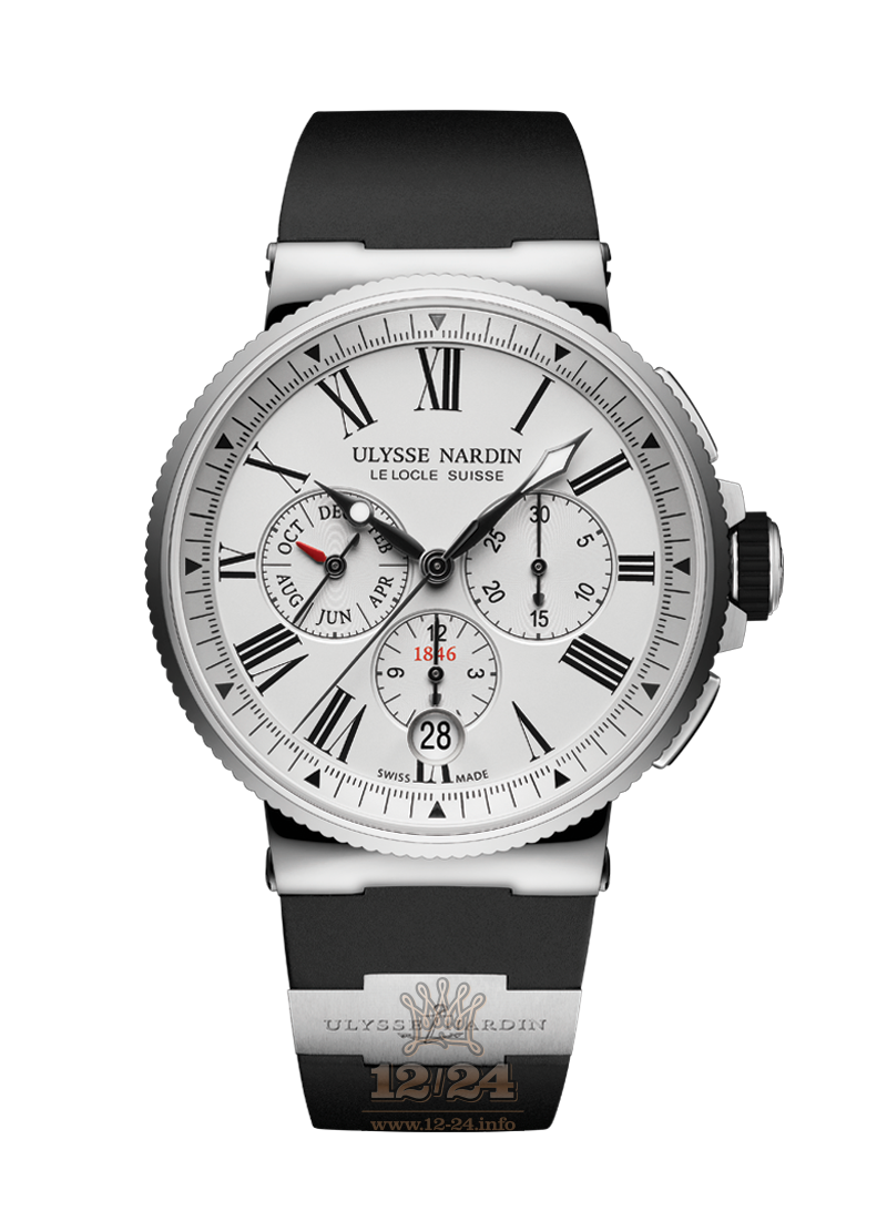 Ulysse Nardin Marine Watch 1533-150-3/40 43 mm Stainless steel Case White Dial
