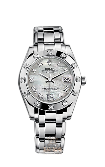 Rolex Pearlmaster Watch 81319-0035 34 mm White gold Case White Dial