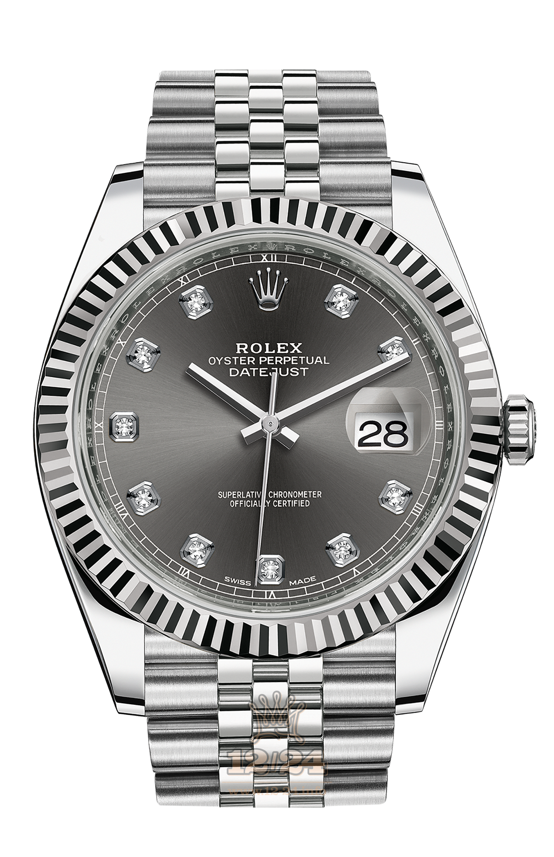 Rolex Datejust Watch 126334-0006 41 mm Steel / White gold Case Gray Dial