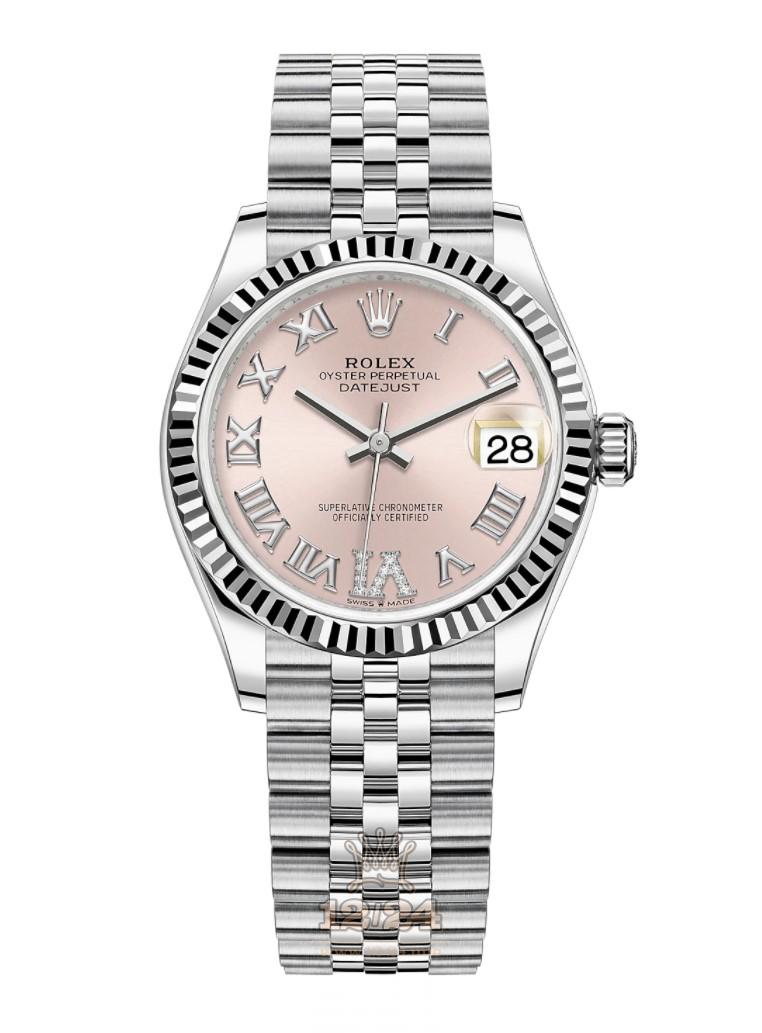 Rolex Datejust Watch 278274-0024 31 mm Stainless steel White gold Case Pink Dial