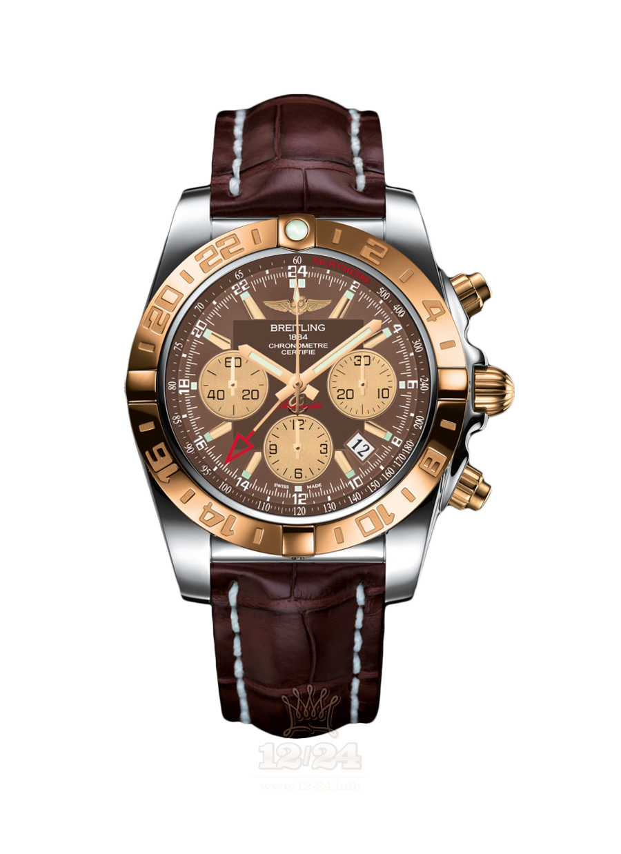 Breitling Chronomat Watch CB042012/Q590/739P/A20BA.1 44 mm Steel / Pink gold Case Brown (chocolate) Dial