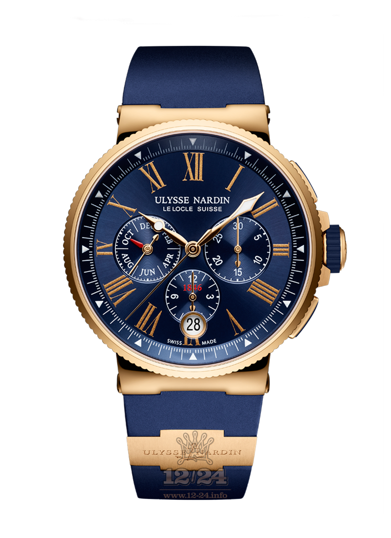 Ulysse Nardin Marine Watch 1532-150-3/43 43 mm Pink gold Case Dark blue Dial