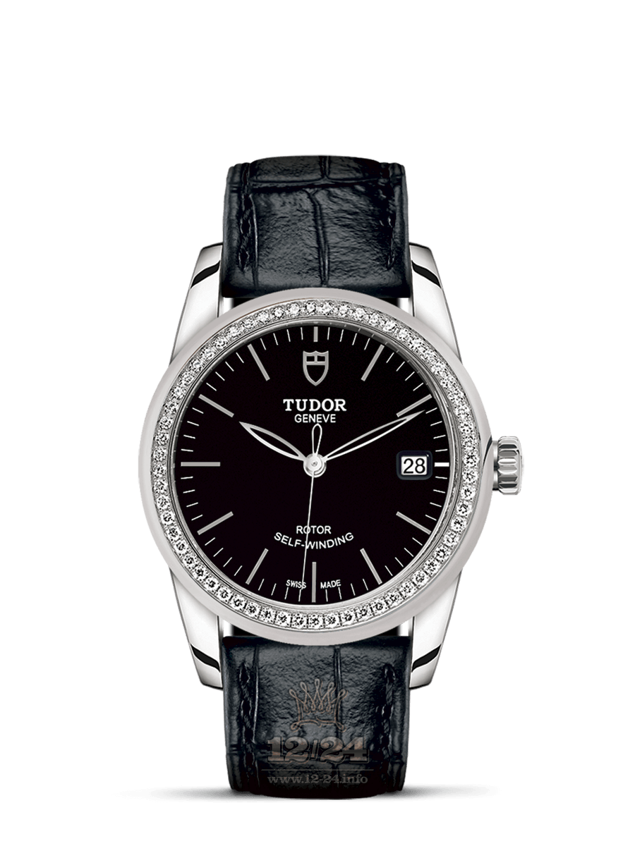 Tudor Glamour Watch M55020-0052 36 mm Stainless steel Case Black Dial