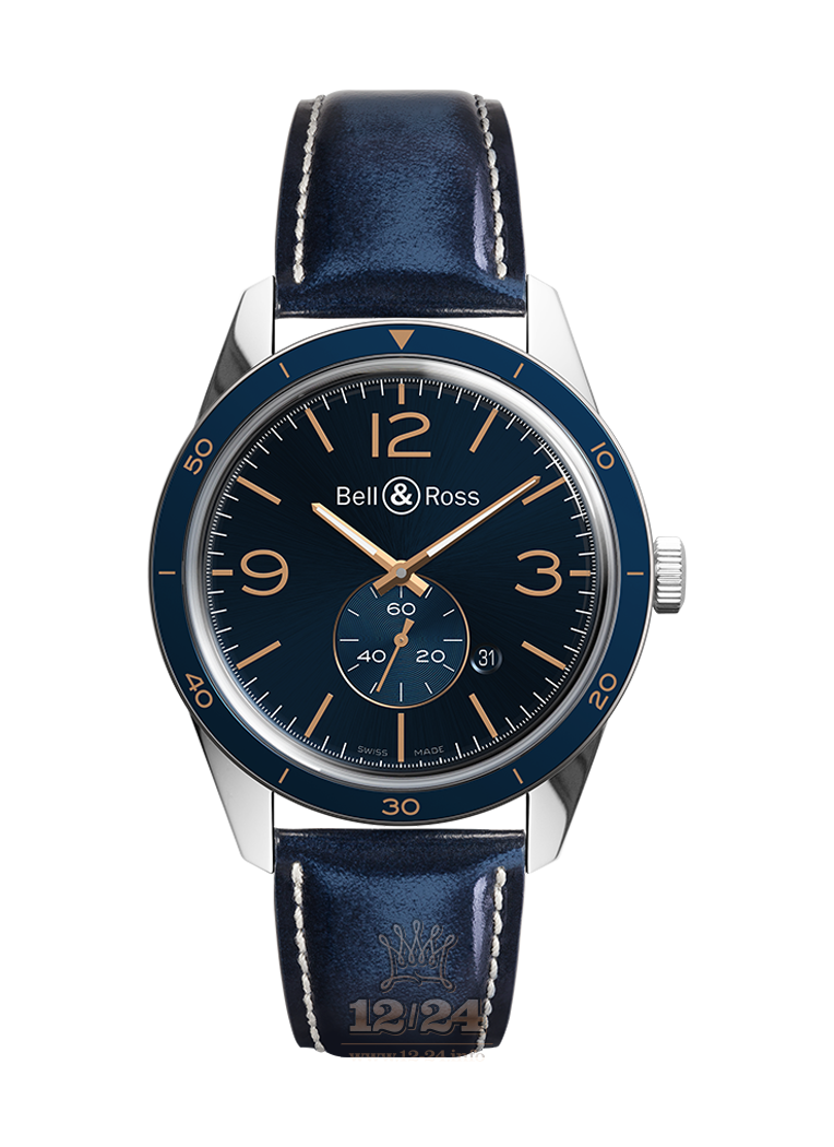 Bell & Ross Vintage Watch BRV123-BLU-ST/SCA 43 mm Stainless steel Case Dark blue Dial