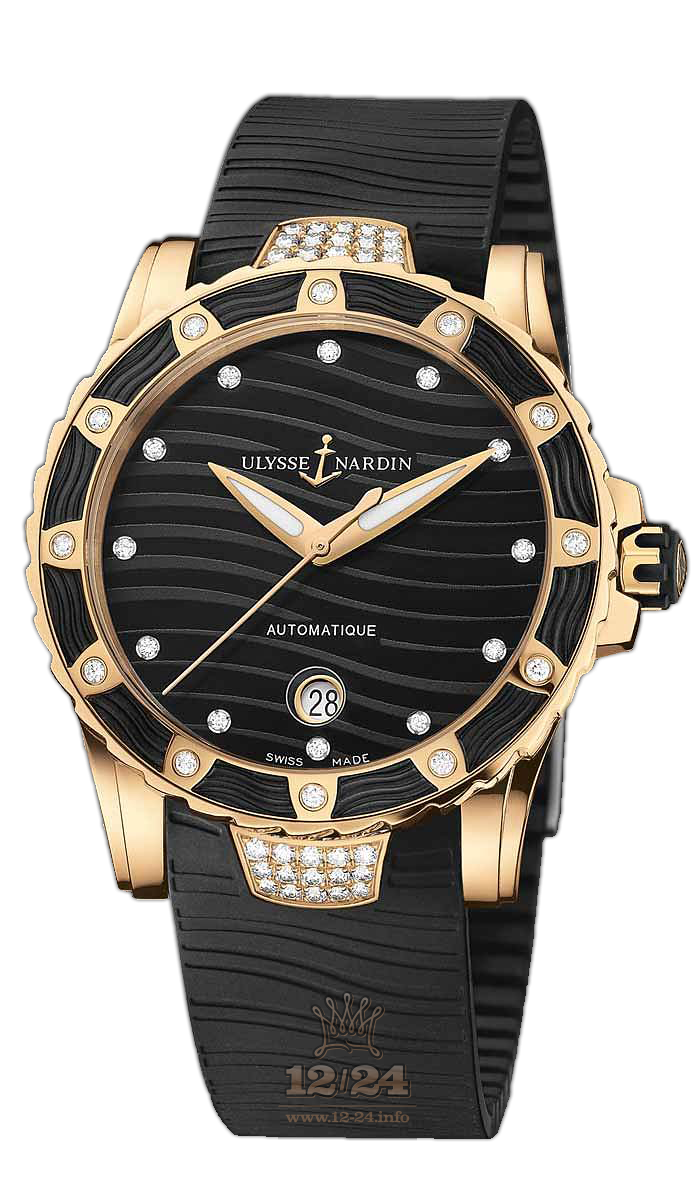 Ulysse Nardin Marine Watch 8156-180E-3C/12 40 mm Pink gold Case Black Dial