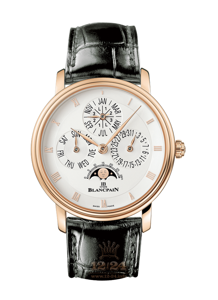 Blancpain Villeret Watch 6057-3642-53B 38 mm Red gold Case White Dial