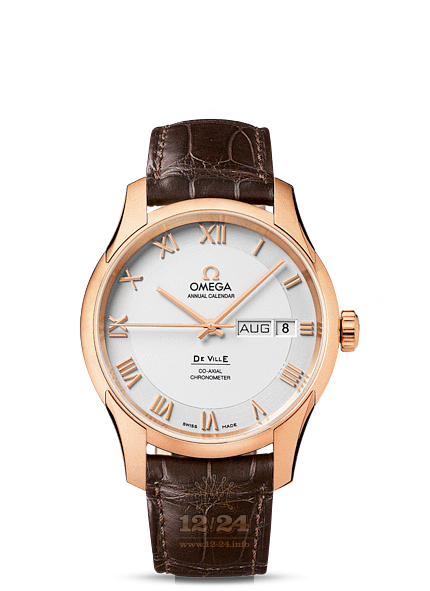 Omega De Ville Watch 431.53.41.22.02.001 41 mm Pink gold Case Silver Dial