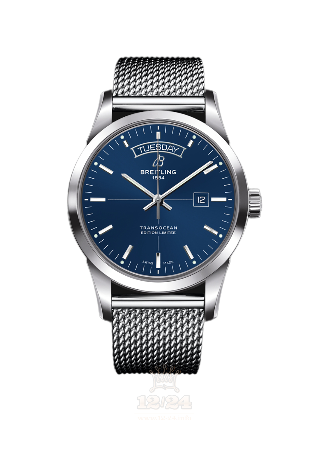 Breitling Transocean Watch A453109T|C921|154A 43 mm Stainless steel Case Dark blue Dial