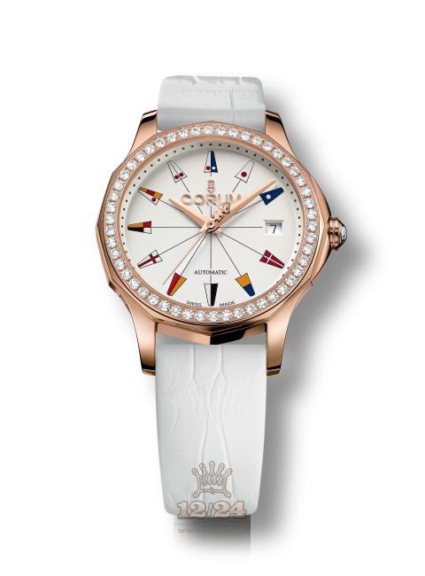 Corum Admiral Watch A082/02908 38 mm Pink gold Case White Dial