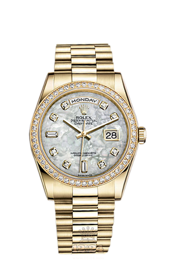 Rolex Day-Date Watch 118348-0027 36 mm Yellow gold Case White Dial