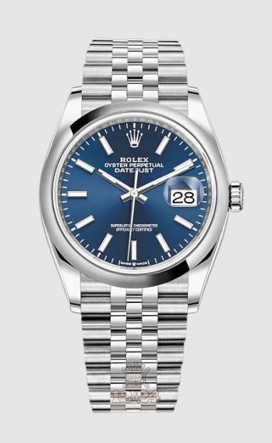 Rolex Datejust Watch 126200-0005 36 mm Stainless steel Case Dark blue Dial