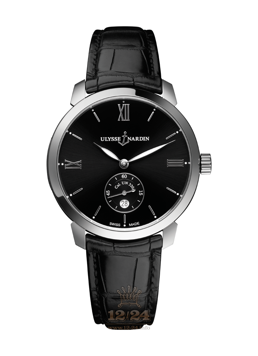 Ulysse Nardin Classic Watch 3203-136-2/32 40 mm Stainless steel Case Black Dial