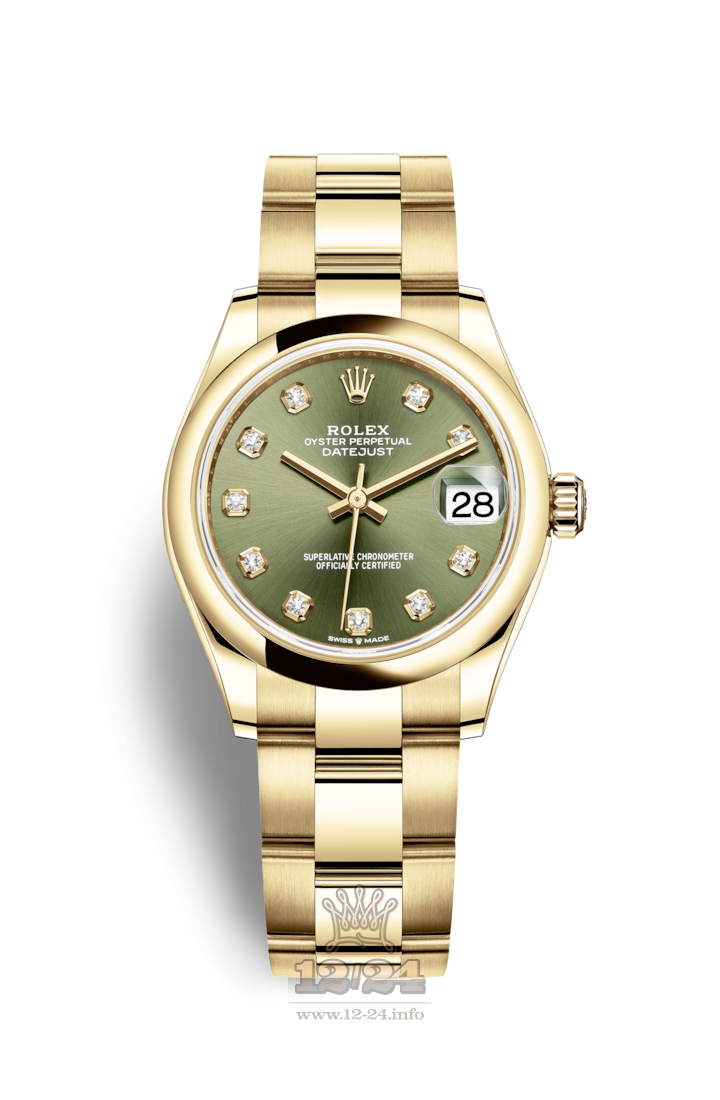 Rolex Datejust Watch 278248-0017 31 mm Yellow gold Case Green Dial