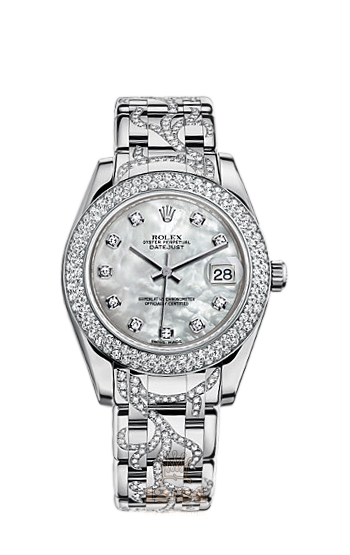 Rolex Pearlmaster Watch 81339-0052 34 mm White gold Case White Dial