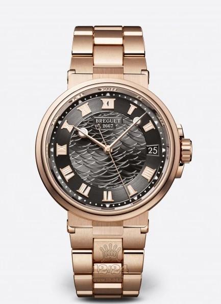 Breguet Marine Watch 5517BR/G3/RZ0 40 mm Pink gold Case Black Dial