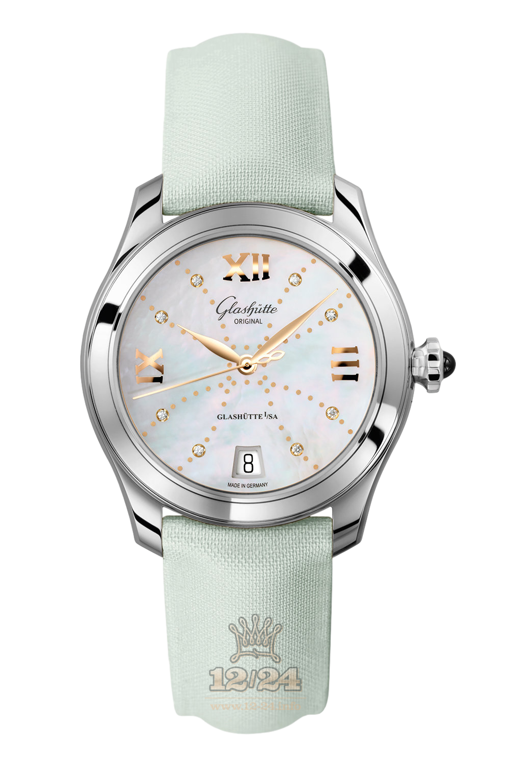 Glashutte Ladies Watch 1-39-22-12-02-44 36 mm Stainless steel Case Silver Blue Dial