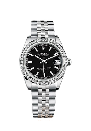 Rolex Datejust Watch 178384-0031 31 mm Steel / White gold Case Black Dial
