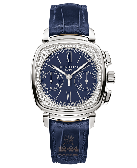 Patek Philippe Complications Watch 7071G-011 35 mm White gold Case Dark blue Dial