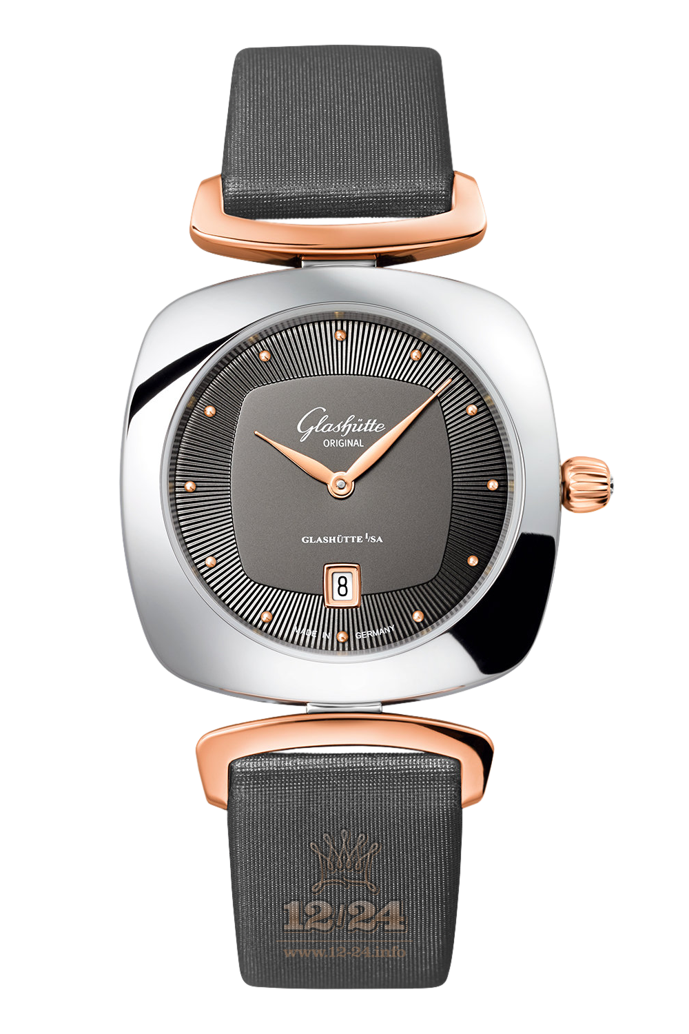 Glashutte Ladies Watch 1-03-01-27-06-04 31 mm Steel / Pink gold Case Black Dial