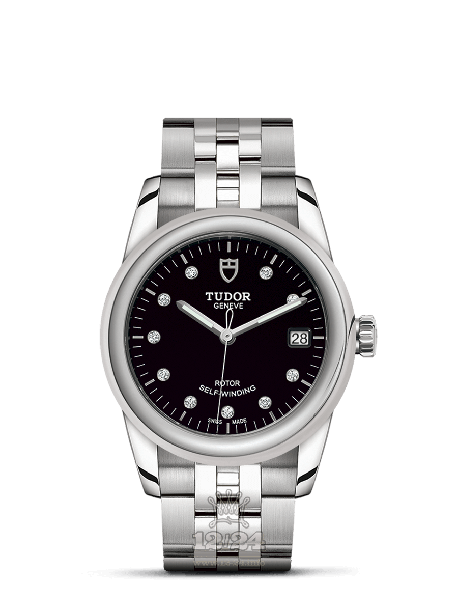 Tudor Glamour Watch M55000-0008 36 mm Stainless steel Case Black Dial