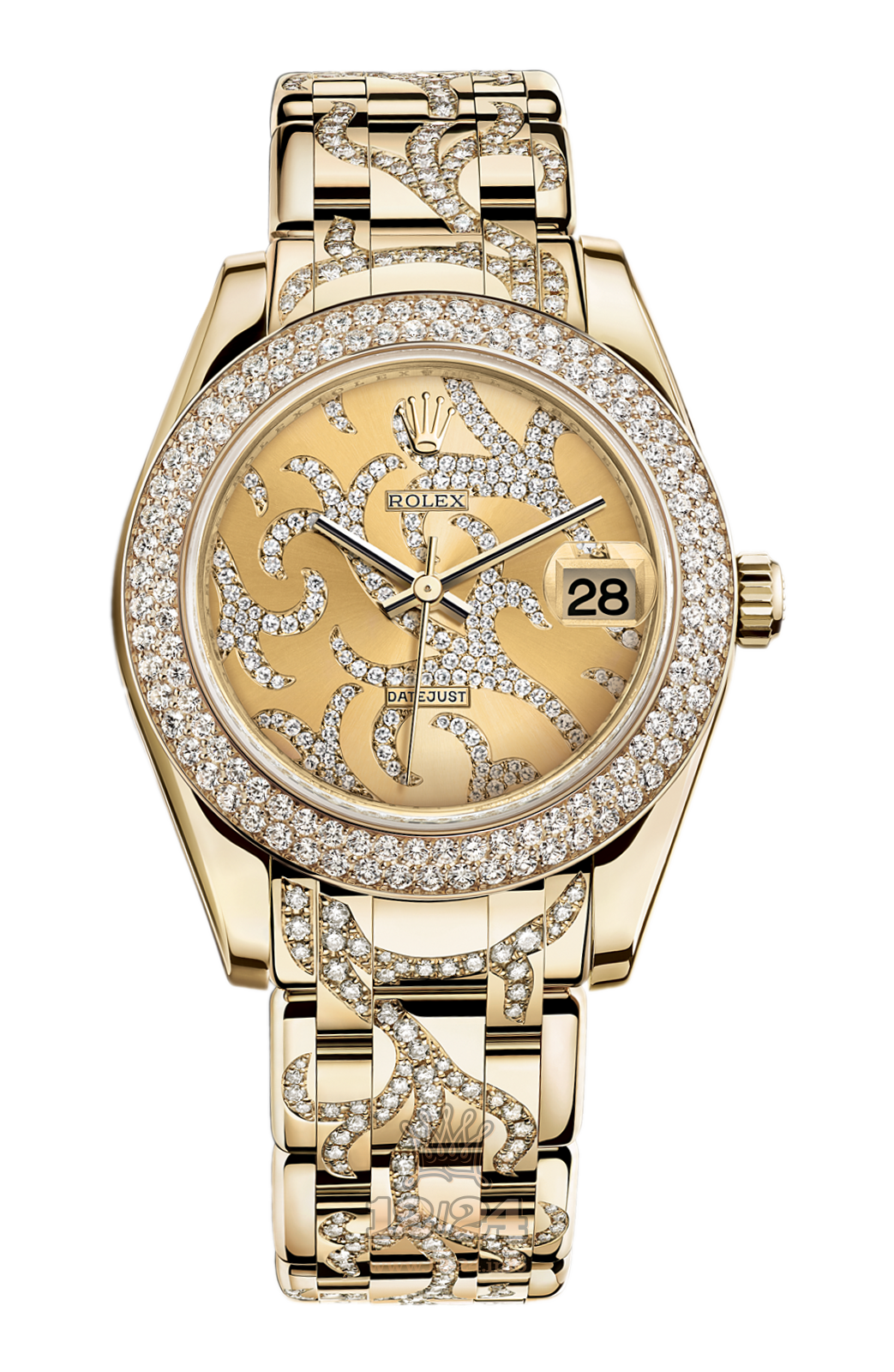 Rolex Datejust Watch 81338-0093 34 mm Yellow gold Case Golden Dial