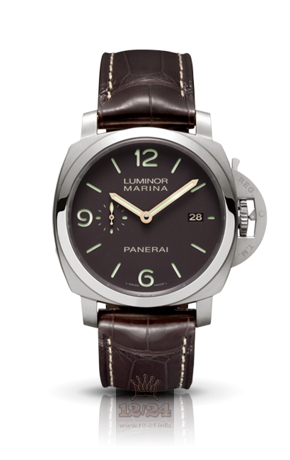 Panerai Luminor 1950 Watch PAM00351 44 mm Titanium Case Brown (chocolate) Dial