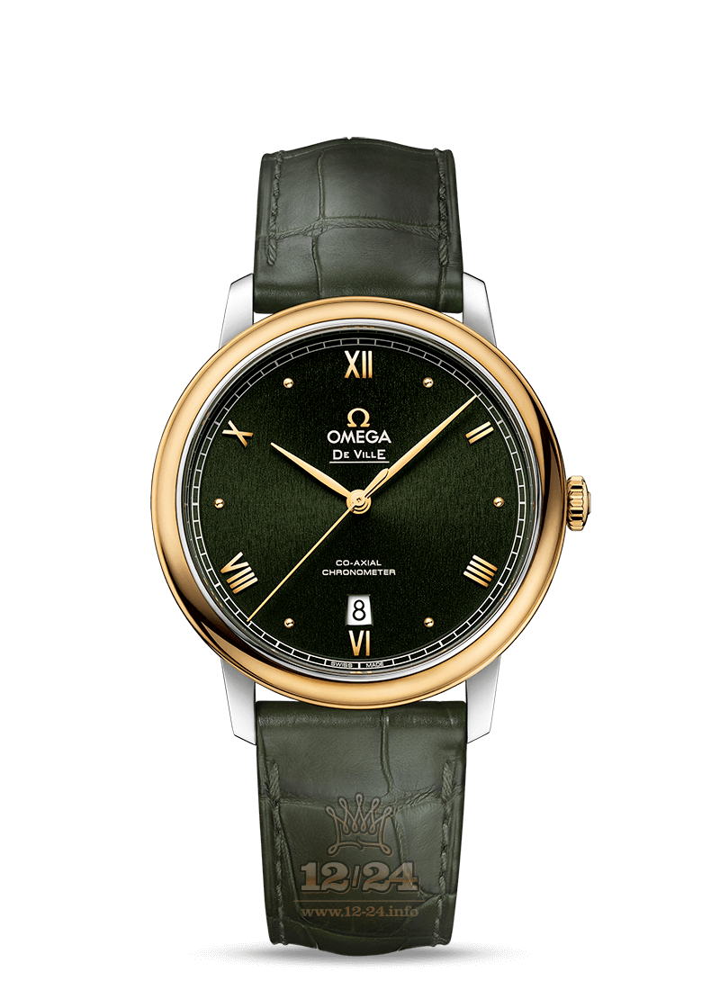Omega De Ville Watch 424.23.40.20.10.001 40 mm Stainless steel Yellow gold Case Green Dial