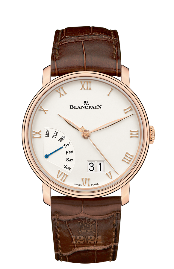 Blancpain Villeret Watch 6668-3642-55B 40 mm Pink gold Case White Dial