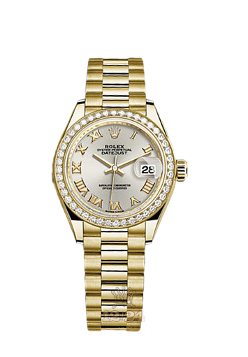 Rolex Datejust Watch 279138rbr-0017 28 mm Yellow gold Case Silver Dial