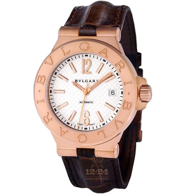 Bvlgari Diagono Watch 101657 DGP40C6GLD 40 mm Pink gold Case White Dial