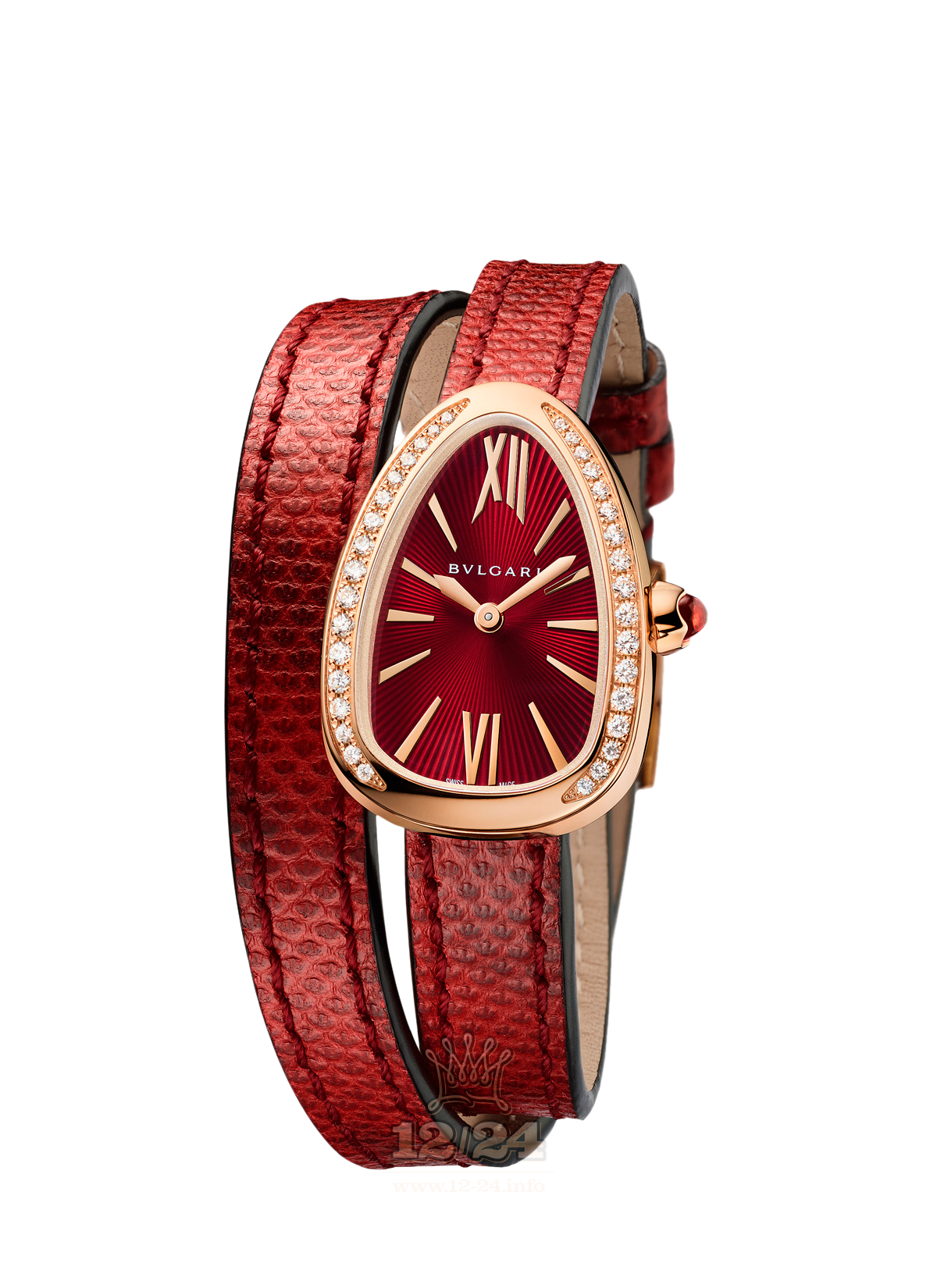 Bvlgari Serpenti Watch 102730 SPP27C9PGDL 27 mm Pink gold Case Red Dial
