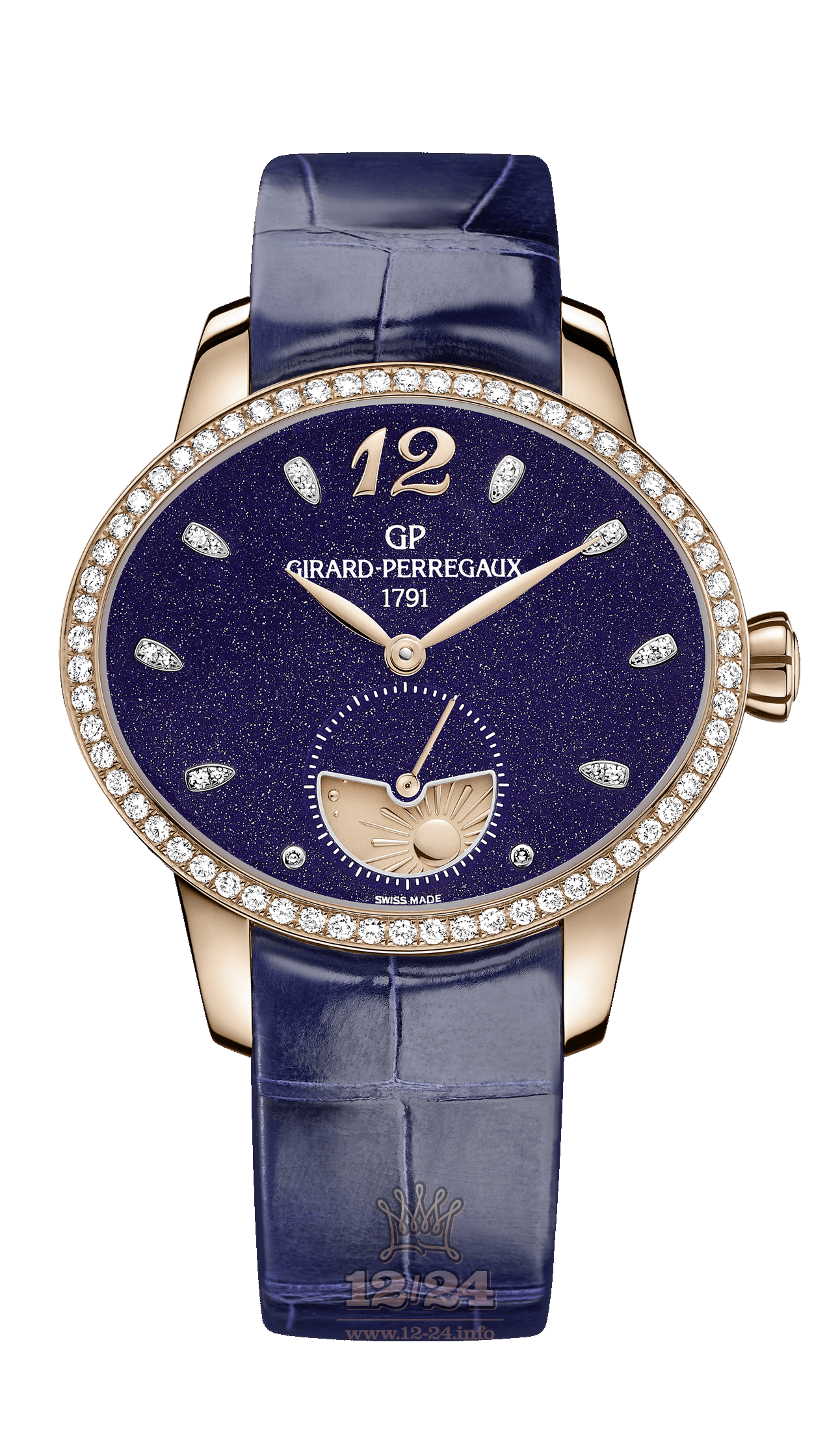 Girard Perregaux Cats Eye Watch 80488D52A451-CK4A 35 mm Pink gold Case Dark blue Dial