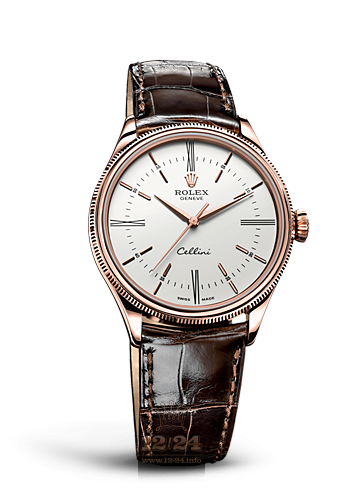 Rolex Cellini Time Watch 50505-0006 39 mm Pink gold Case White Dial