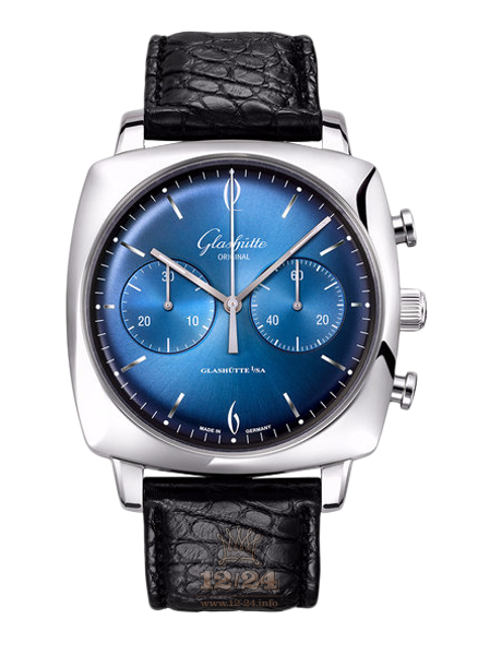 Glashutte Vintage Watch 1-39-34-22-32-04 41 mm Stainless steel Case Dark blue Dial