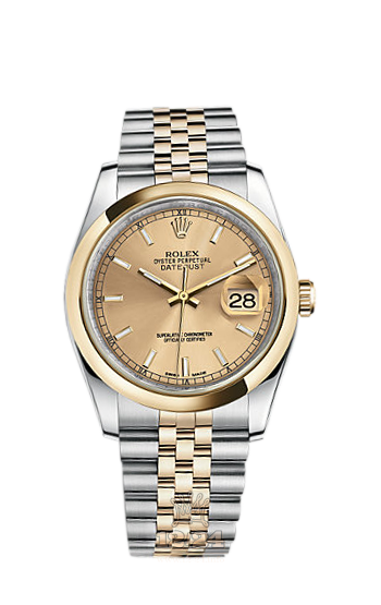 Rolex Datejust Watch 116203-0142 36 mm Steel / Yellow gold Case Golden Dial