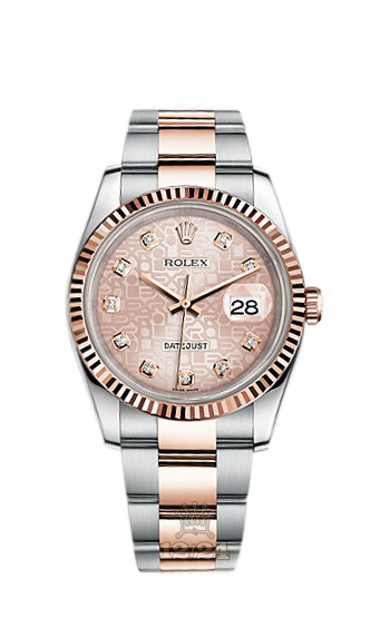 Rolex Datejust Watch 116231-0076 36 mm Steel / Pink gold Case Pink Dial