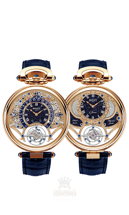 Bovet Fleurier Grandes Complications Watch AIQPR021 46 mm Pink gold Case Dark blue Dial