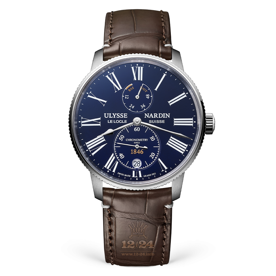 Ulysse Nardin Marine Watch 1183-310LE-3AE-175/1A 42 mm Stainless steel Case Dark blue Dial