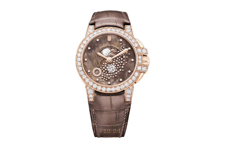 Harry Winston The Ocean Collection Watch OCEQMP36RR033 36 mm Pink gold Case Brown (chocolate) Dial