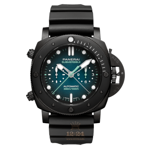 Panerai Submersible Watch PAM00983 47 mm Titanium DLC coating Case Dark blue Dial