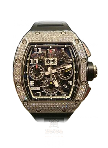 Richard Mille Men's Collection Watch RM 011 RG Medium set Diamonds 50 mm Pink gold Case