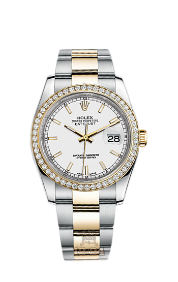 Rolex Datejust Watch 116243-0044 36 mm Steel / Yellow gold Case White Dial