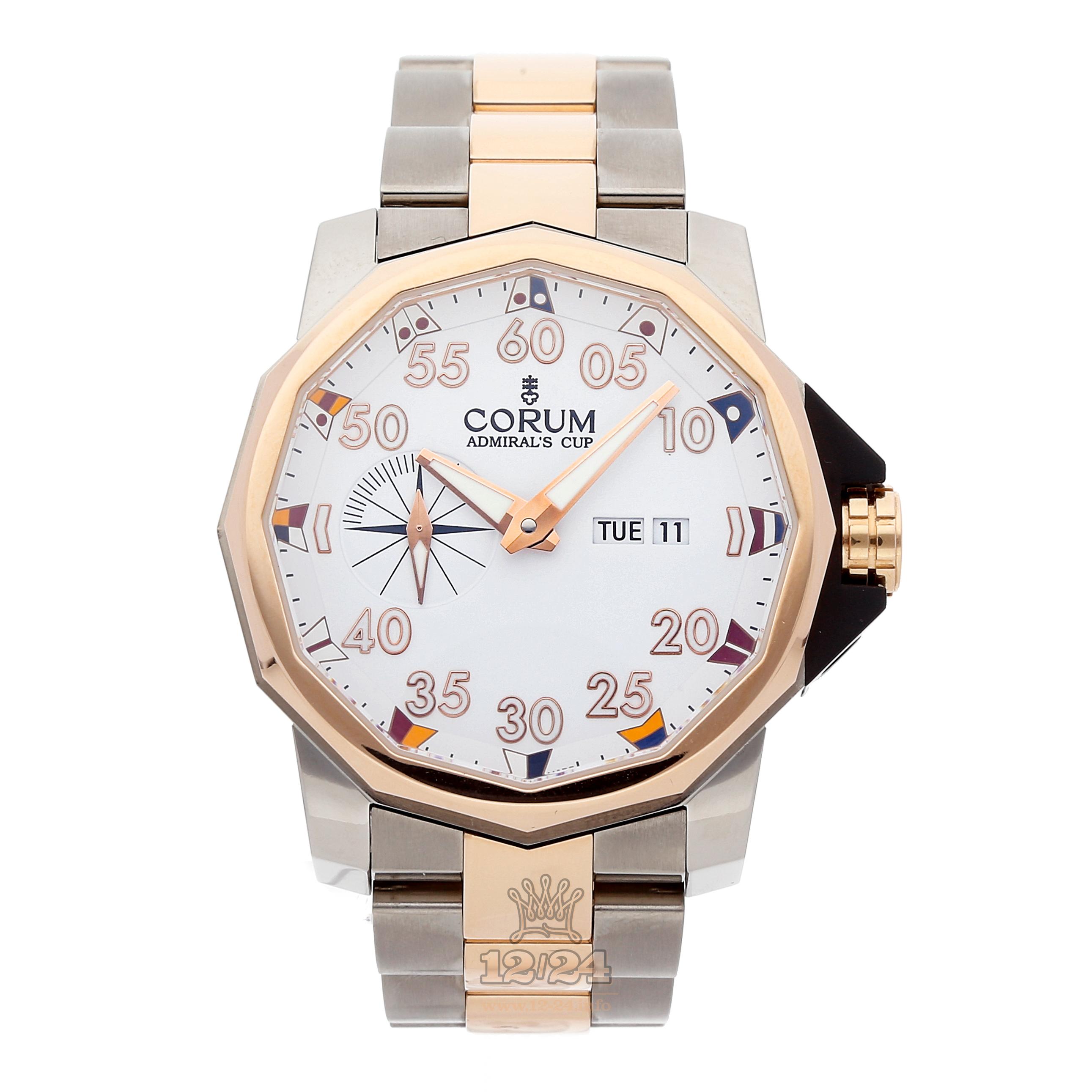 Corum Admiral's Cup Watch 947.931.05/V790AA42 48 mm Pink gold Titanium Case White Dial