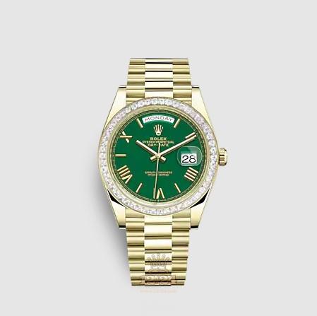 Rolex Day-Date Watch 228398tbr-0039 40 mm Yellow gold Case Green Dial