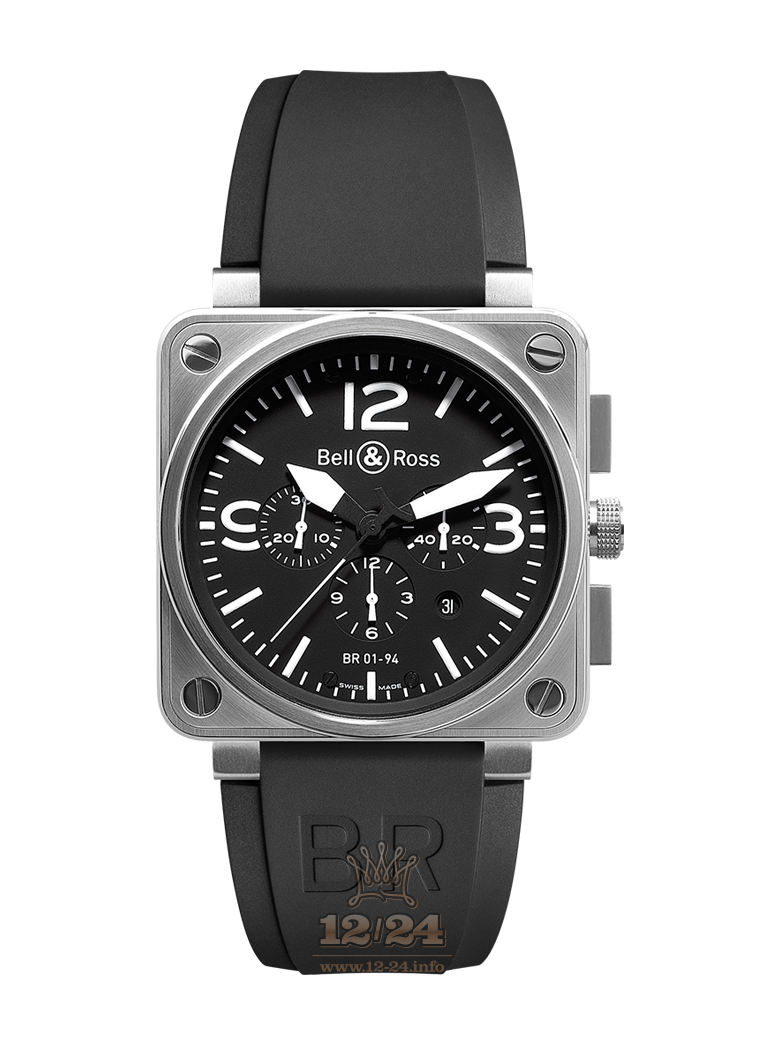 Bell & Ross Instruments Watch BR0194-BL-ST 46 mm Stainless steel Case Black Dial