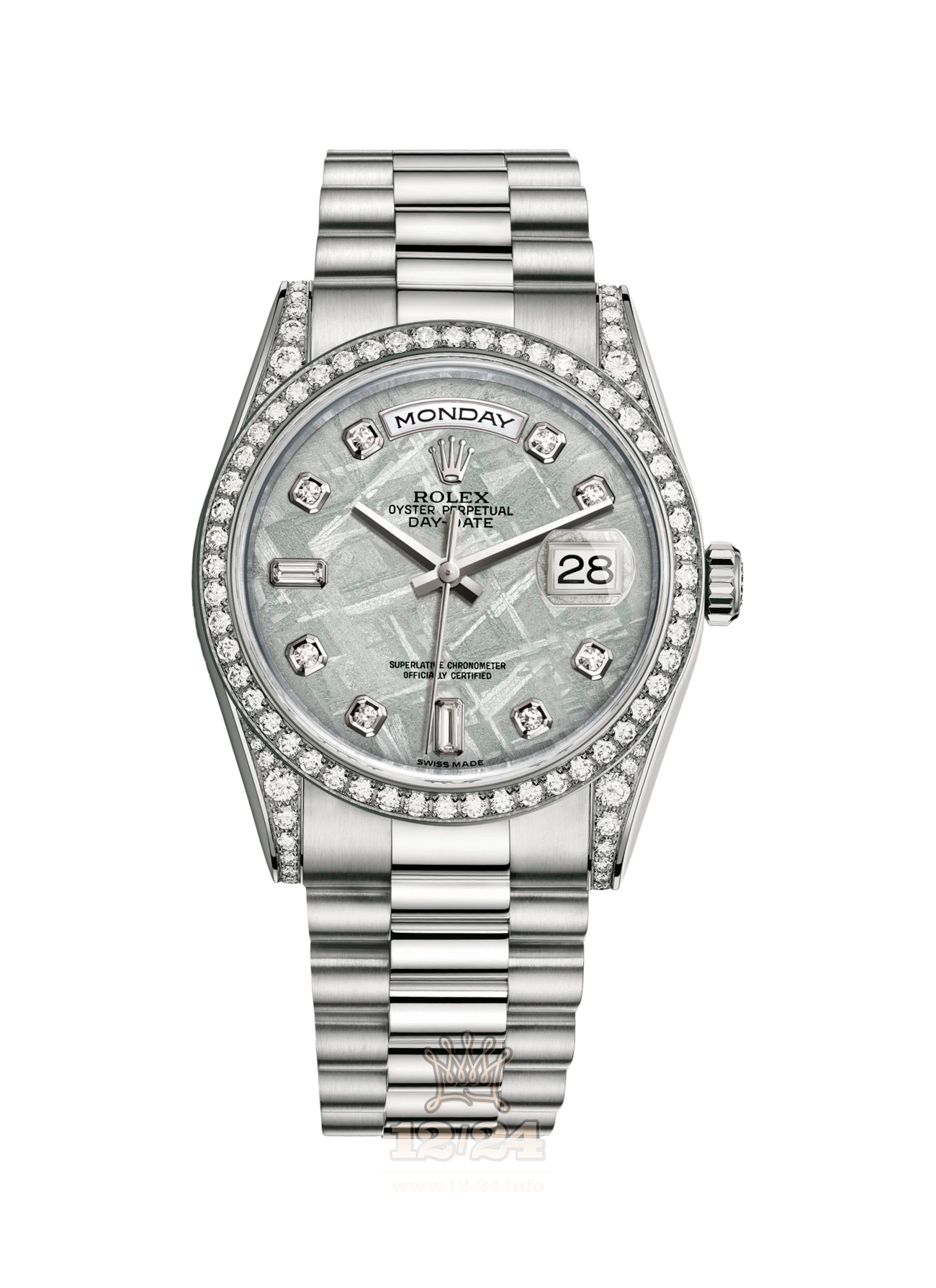 Rolex Day-Date Watch 118389-0102 36 mm White gold Case Silver Dial
