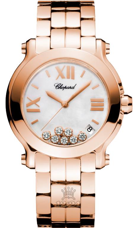 Chopard Happy Diamonds Watch 277472-5002 36 mm Pink gold Case White Dial