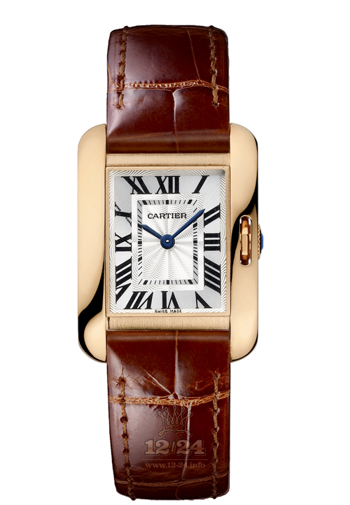 Cartier Tank Watch W5310027 23 mm Pink gold Case Silver Dial
