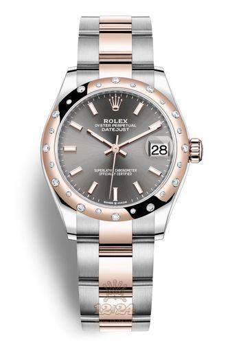 Rolex Datejust Watch 278341rbr-0017 31 mm Stainless steel Pink gold Case Gray Dial